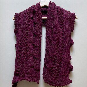 Handmade 🇨🇦 NWOT Hand Knit Alpaca Shawl/Scarf